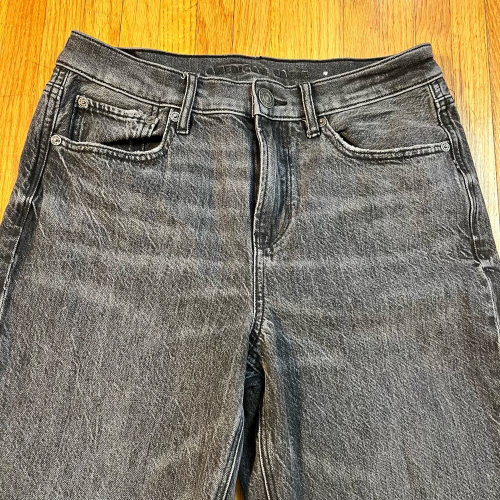 American Eagle Jeans Womens 6 Short Faded Black 90s So Stout Straight Pants - Picture 2 of 11